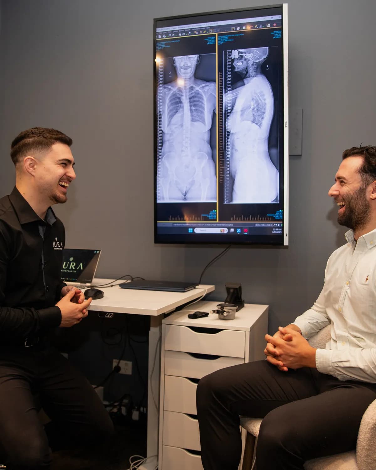 A first visit consultation at Aura Chiropractic in Toorak